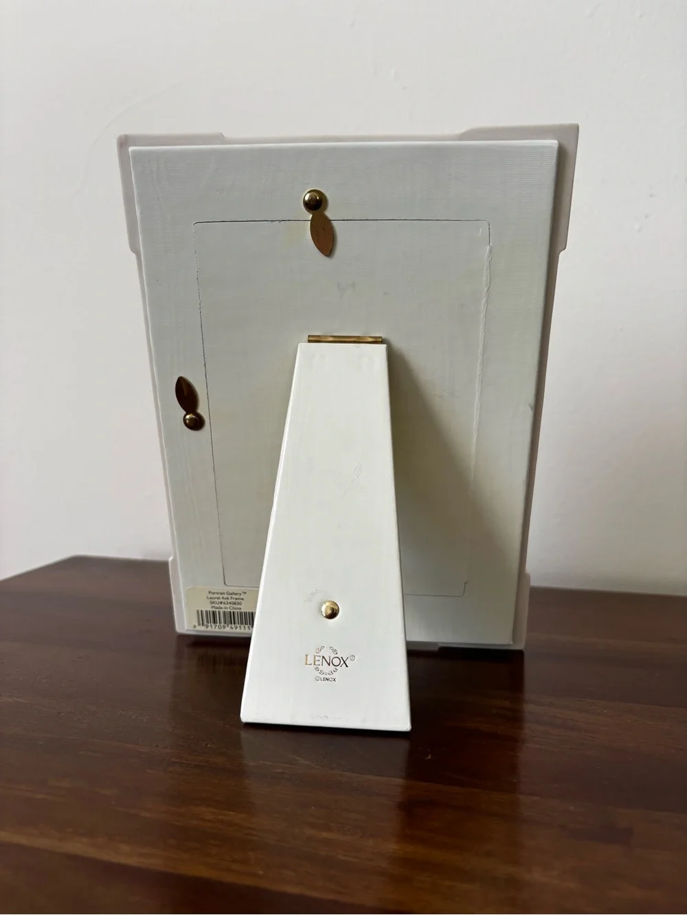 Lenox White Ceramic Picture Frame with Gold Accent